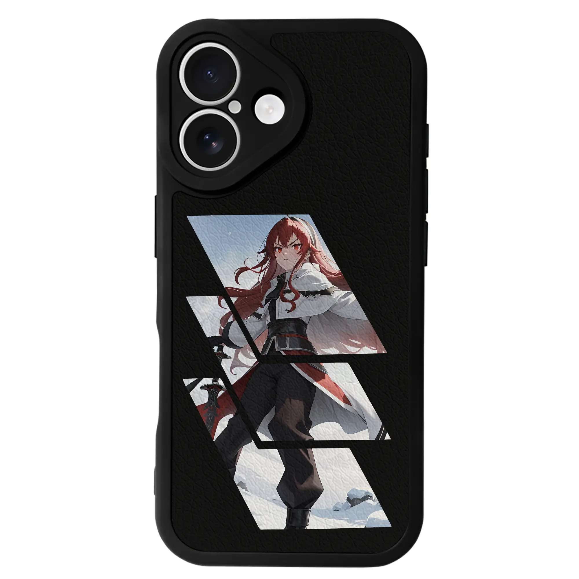 無職転生 グッズ,エリス・ボレアス・グレイラット - IPhone 16シリーズ対応 ・ シリコンスマホケース ・ レザー調 ・ 高精度フィット ・ 耐衝撃 ・ ワイヤレス充電対応 ・ 精密カット